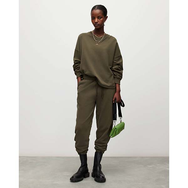 Allsaints Australia Womens Queti Quilted Sweatpants Olive Green AU31-420